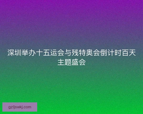 深圳举办十五运会与残特奥会倒计时百天主题盛会